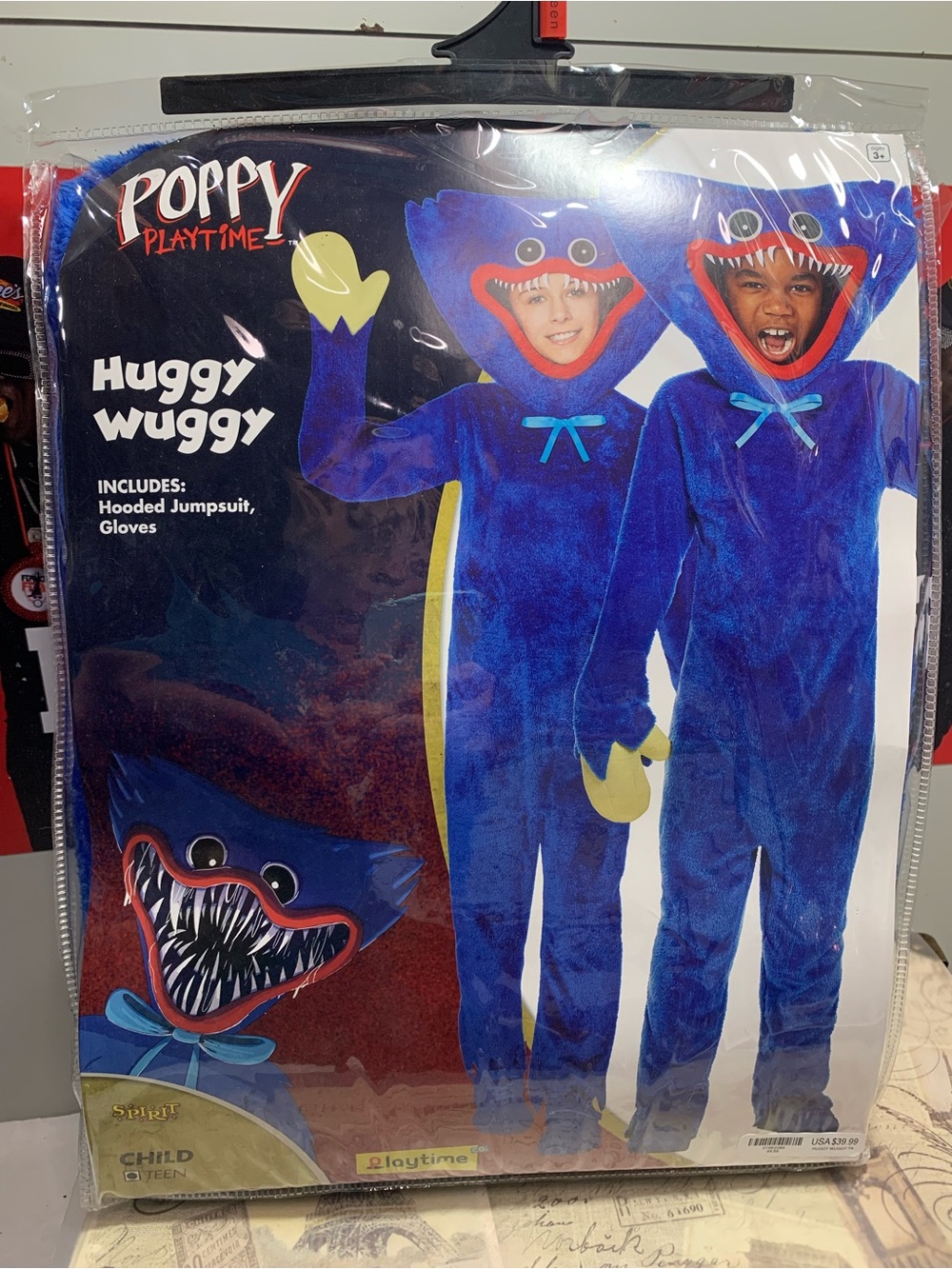 Poppy Playtime Huggy Wuggy Kids Costume Jumpsuit Gloves